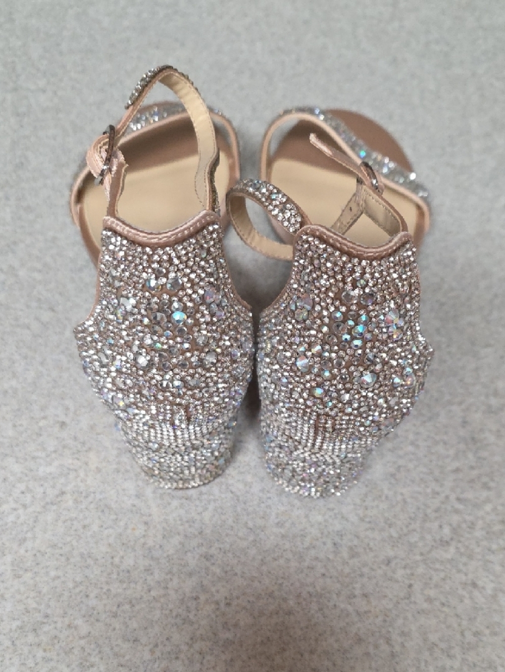 Betsey Johnson Rose Blush Crystal Strap Open-Toe Heels - Picture 3 of 5